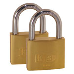 Kasp K12050D2 Brass Padlock - 50 mm - Twin-Pack - Keyed Alike