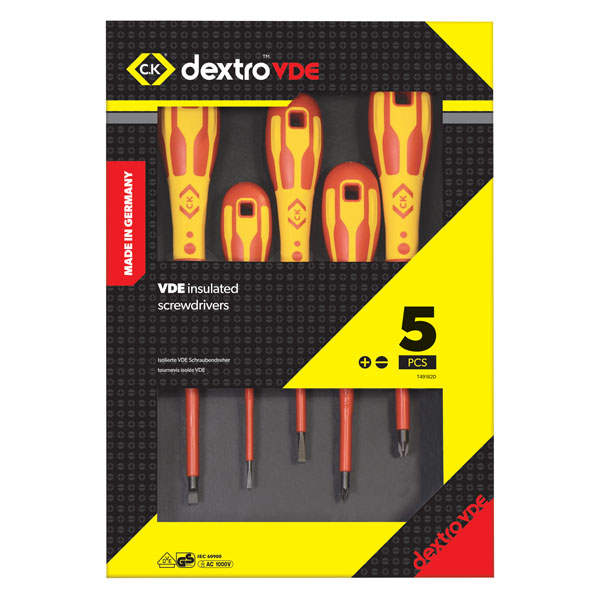 CK Tools T49182D DextroVDE Screwdriver Slotted Parallel &amp; PH Set Of 5