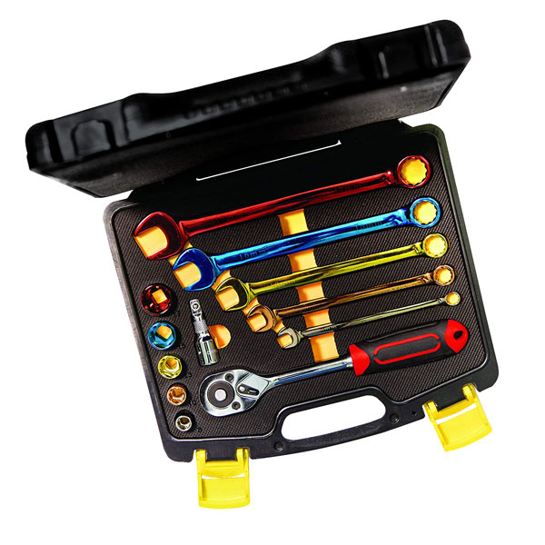 CK Tools T4659 Socket &amp; Spanner Set, 3/8", colour coded, 12-pcs