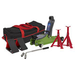Sealey 1020LEHVBAGCOMBO Trolley Jack 2tonne Low Entry Short Chassis Hi-Grn & Acc