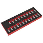 Sealey AK6243 TRX-Star*/Hex/Spline Socket Bit Set 22pc 3/8Sq Drive