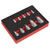 Sealey AK6244 Hex Socket Bit Set 10pc Stubby 1/4, 3/8 & 1/2Sq Drive