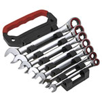 Sealey AK63941 Ratchet Combination Spanner Set 7pc Metric