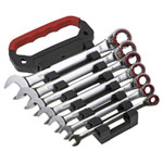 Sealey AK63945 Reversible Ratchet Combination Spanner Set 7pc Metric
