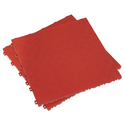 Sealey FT3R Polypropylene Floor Tile 400 x 400mm - Red Treadplate - Pack of 9