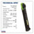 Sealey LED01G Rechargeable Slim Folding Pocket Light 2 COB + 1 SMD LED - Green