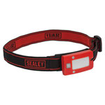 Sealey LED360HTR Rechargeable Head Torch 2W COB LED Auto Sensor Red