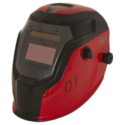 Sealey PWH1 Auto Darkening Welding Helmet Shade 9-13 - Red