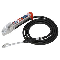 Sealey SA37/95 Tyre Inflator 2.5m Hose with Twin Clip-On Connector