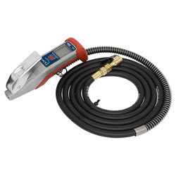 Sealey SA375 Digital Tyre Inflator 2.7m Hose with Clip-On Connector