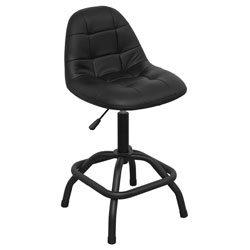 Sealey SCR01B Workshop Stool Pneumatic + Adjustable Height Swivel Seat+Back Rest