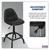 Sealey SCR01B Workshop Stool Pneumatic + Adjustable Height Swivel Seat+Back Rest