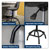 Sealey SCR01B Workshop Stool Pneumatic + Adjustable Height Swivel Seat+Back Rest