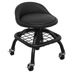 Sealey SCR02B Creeper Stool Pneumatic + Adjustable Height Swivel Seat & BackRest