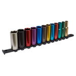 Sealey AK2873D Multi-Coloured Socket Set 12pc 3/8Sq Drive 6pt Deep WallDrive®