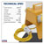 Worksafe WSSB16 CEE 4-Way Splitter Box 1.5mm Cable 16A Plug