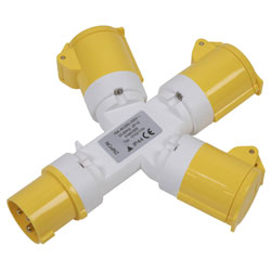 Worksafe WSTWA 2P+E 3-Way Adaptor 110V