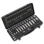 Sealey AK7971 Socket Set 34pc 3/8Sq Drive 6pt WallDrive® Metric Black Series