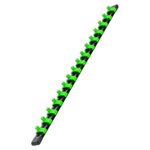 Sealey AK27052HV Socket Retaining Rail with 16 Clips 1/4Sq Drive - Hi-Vis Green