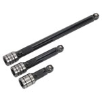 Sealey AK7692 Wobble/Rigid Extension Bar Set 3pc 1/2Sq Drive Black Series
