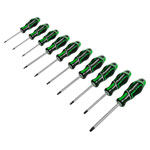 Sealey AK4324HV Screwdriver Set 10pc TRX-Star* GripMAX® - Hi-Vis Green