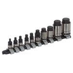 Sealey AK6229B Hex Socket Bit Set 10pc Stubby 1/4, 3/8, 1/2SqDrive Blk Series