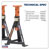 Sealey AS3O Axle Stands (Pair) 3tonne Capacity per Stand Orange