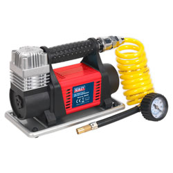 Sealey MAC04 Tyre Inflator/Mini Air Compressor 12V Heavy-Duty