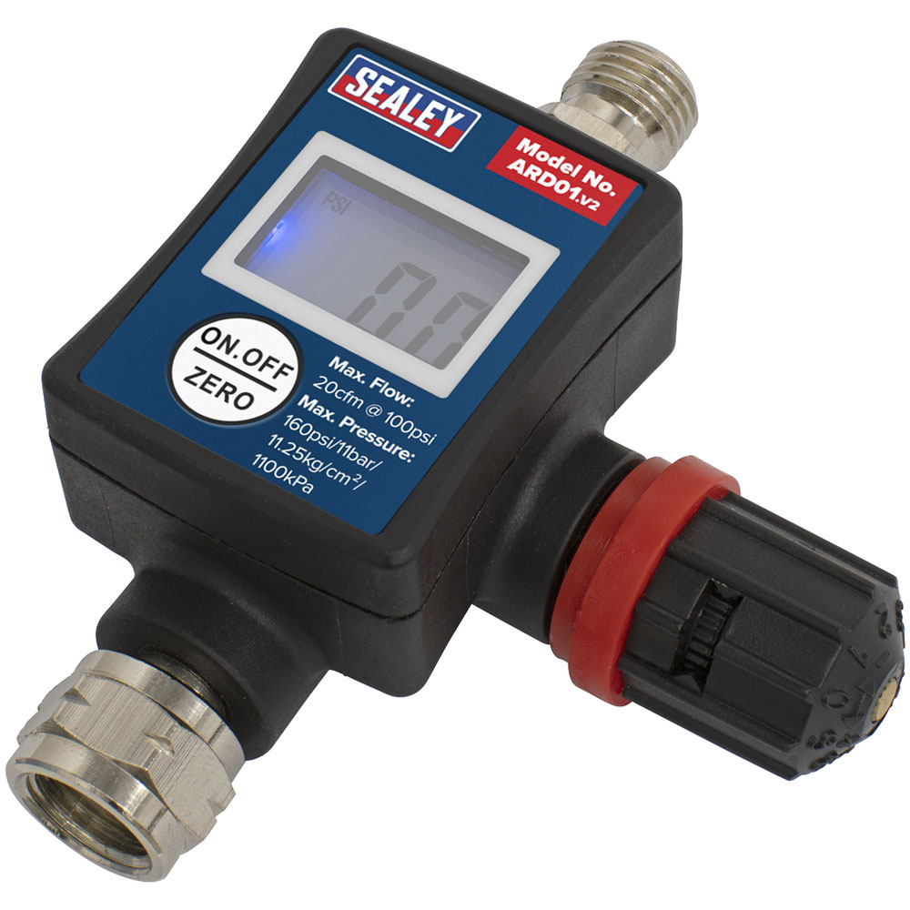 Sealey ARD01 On-Gun Digital Pressure Regulator/Gauge | Rapid Online