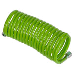 Sealey SA335G PE Coiled Air Hose 5m x Ø5mm with 1/4BSP Unions - Green
