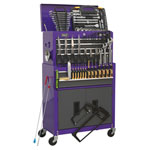 Sealey AP2200COMBOCP Topchest & Rollcab Combi 6 Drawer - Purple/Grey & 128pc