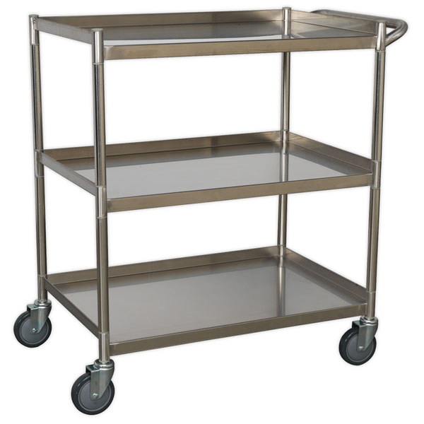 Sealey CX410SS Workshop Trolley 3-Level Stainless Steel