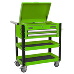 Sealey AP760MHV Heavy-Duty Mobile Tool & Parts Trolley 2 Drawers Lock Top Hi-Vis