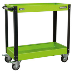 Sealey CX109HV Workshop Trolley 2-Level Heavy-Duty - Hi-Vis Green