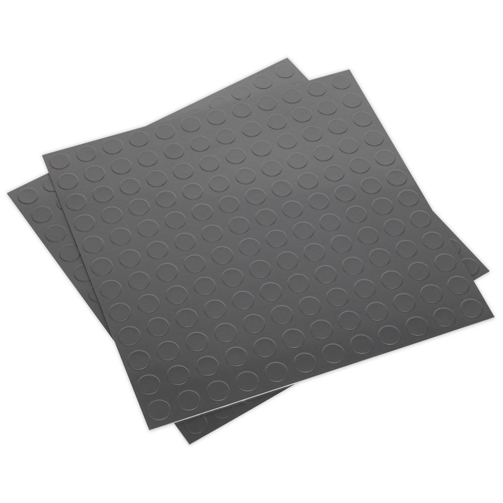 Sealey FT2S Vinyl Floor Tile with Peel & Stick Backing - Silver Coin Pack  of 16 | Rapid Online