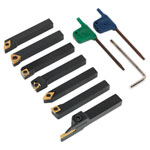 Sealey SM3025CS5 Indexable 8mm Lathe Turning Tool Set 7pc