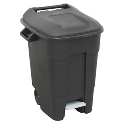 Sealey BM100P Refuse/Wheelie Bin with Foot Pedal 100L - Black