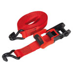Sealey TD41248JD Ratchet Tie Down 32mm x 4.9m Polyester Webbing + J Hooks 1200kg