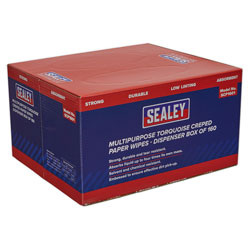 Sealey SCP1601 Multipurpose Paper Wipes - Dispenser Box - Turquoise 160 Shts