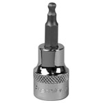 Sealey SBBH002 Ball-End Hex Socket Bit 4mm 3/8"Sq Drive