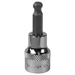 Sealey SBBH004 Ball-End Hex Socket Bit 6mm 3/8"Sq Drive