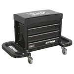 Sealey SCR18B Mechanic's Utility Seat & Toolbox - Black