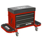 Sealey SCR18R Mechanic's Utility Seat & Toolbox - Red