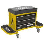 Sealey SCR18Y Mechanic's Utility Seat & Toolbox - Yellow