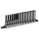 Sealey AK7991 Socket Set Deep 13pc 1/4Sq Drive Metric - Black Series