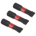Sealey AK8203 Slotted 6.5mm Impact Power Tool Bits 25mm - 3pc