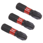 Sealey AK8209 Pozi #3 Impact Power Tool Bits 25mm - 3pc