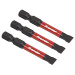 Sealey AK8228 Slotted 6.5mm Impact Power Tool Bits 50mm - 3pc