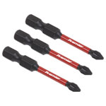 Sealey AK8229 Phillips #1 Impact Power Tool Bits 50mm - 3pc