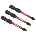 Sealey AK8232 Pozi #1 Impact Power Tool Bits 50mm - 3pc